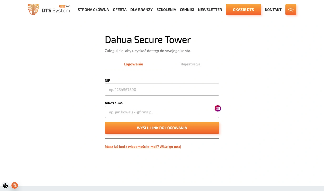 Dahua secure tower logowanie