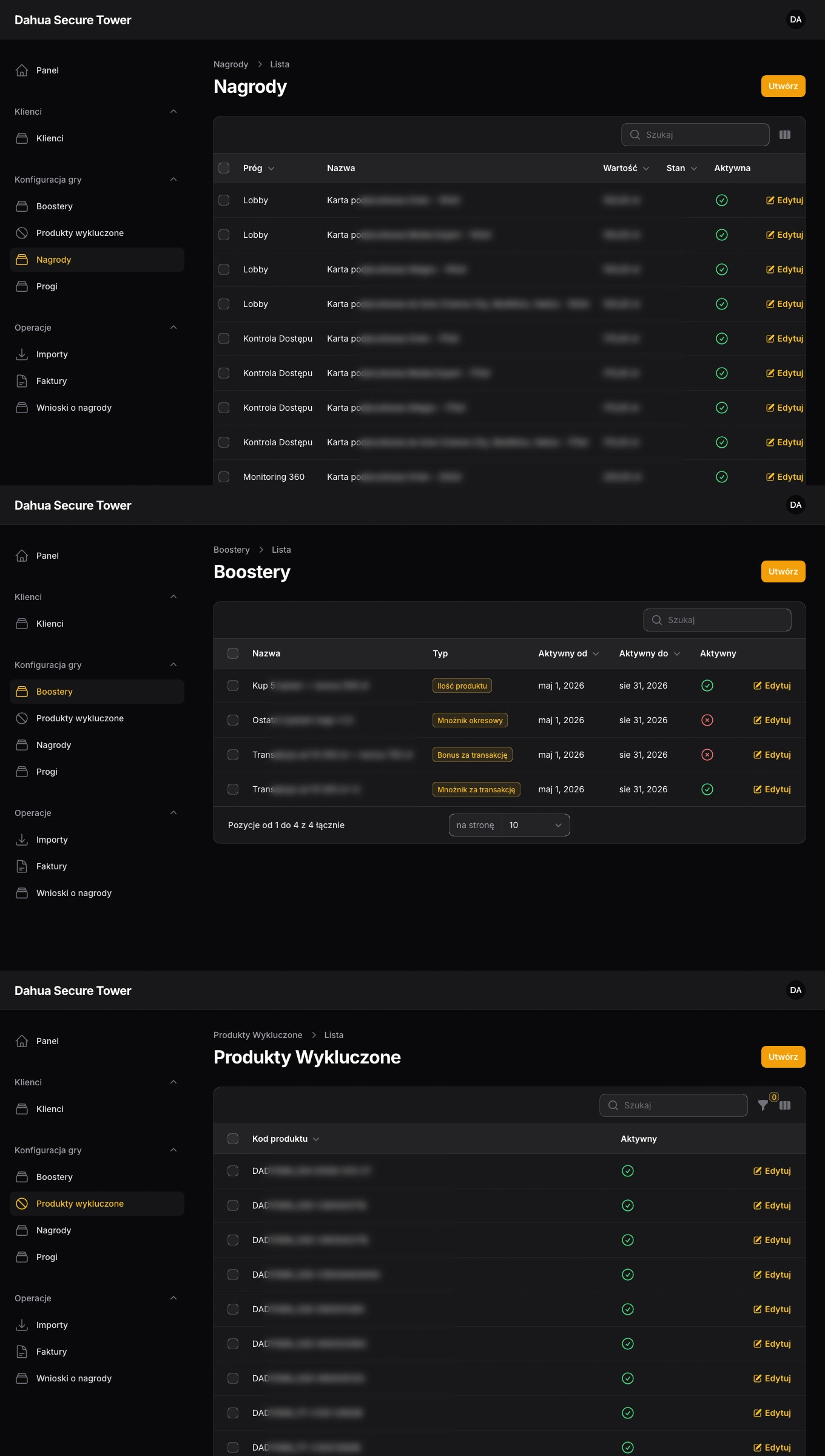Dahua - nagrody, boostery, produkty wykluczone
