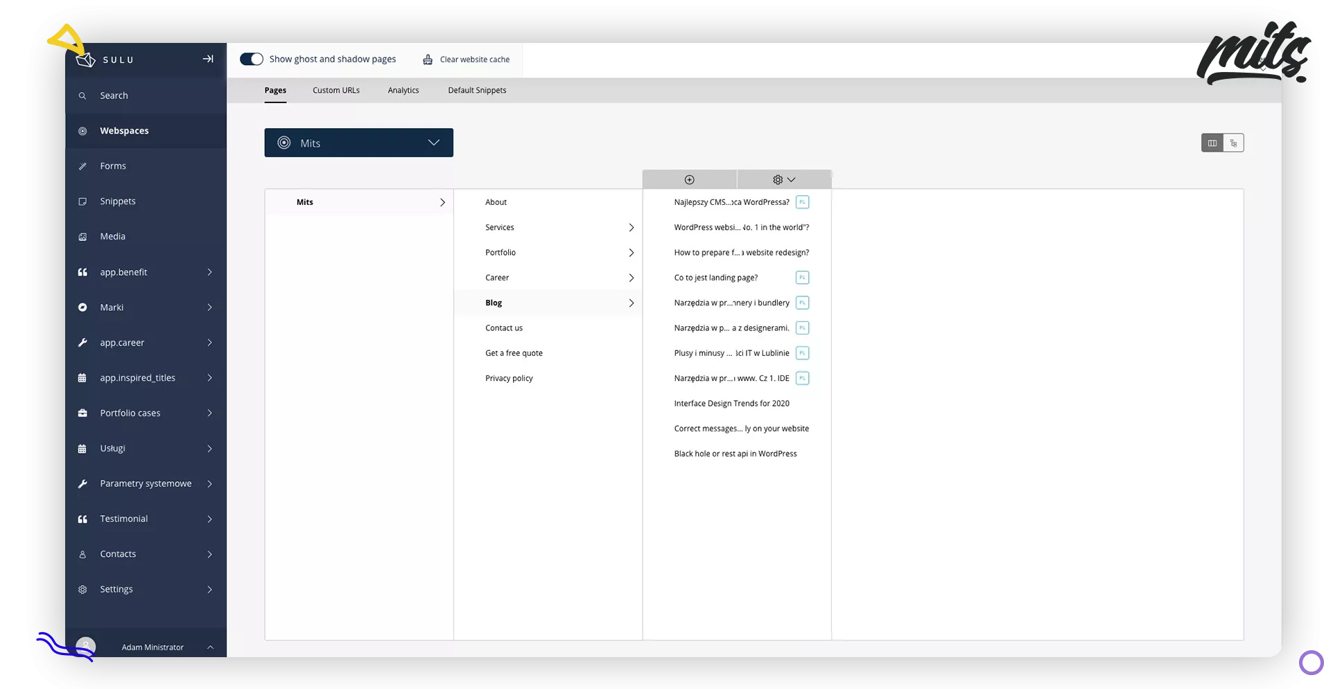 Shadow pages CMS Shadow pages CMS